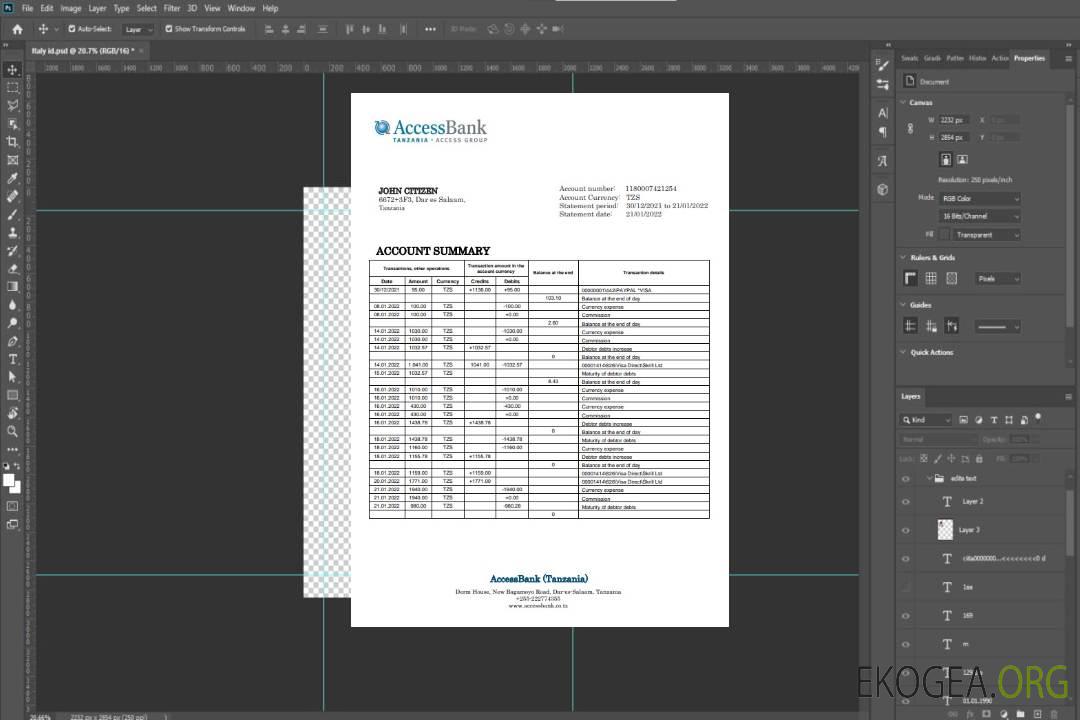 Modèle de relevé de la Tanzanie Access Bank au format Word et PDF template Modèle de relevé de la Tanzanie Access Bank au format Word et PDF template